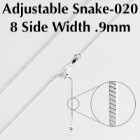 Adjustable Sterling silver snake chain
